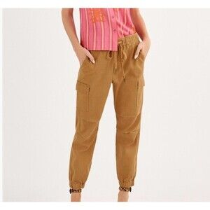 Cabi Pants Jargon Jogger Women’s Cargo Tan Size Medium Casual